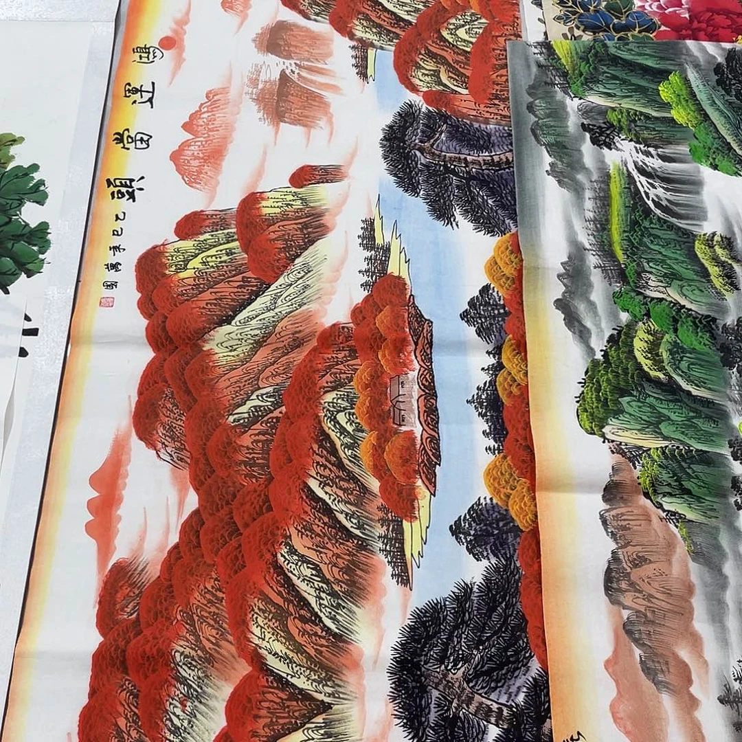 国画国画作品书法作品原稿小六尺鸿运当头
