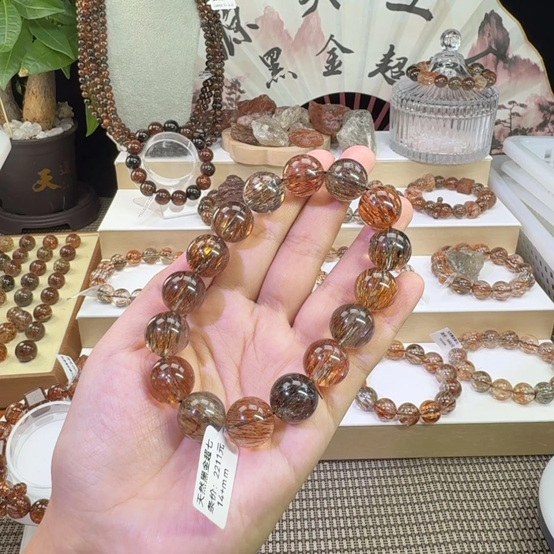 水晶手链未镶嵌黑金超七