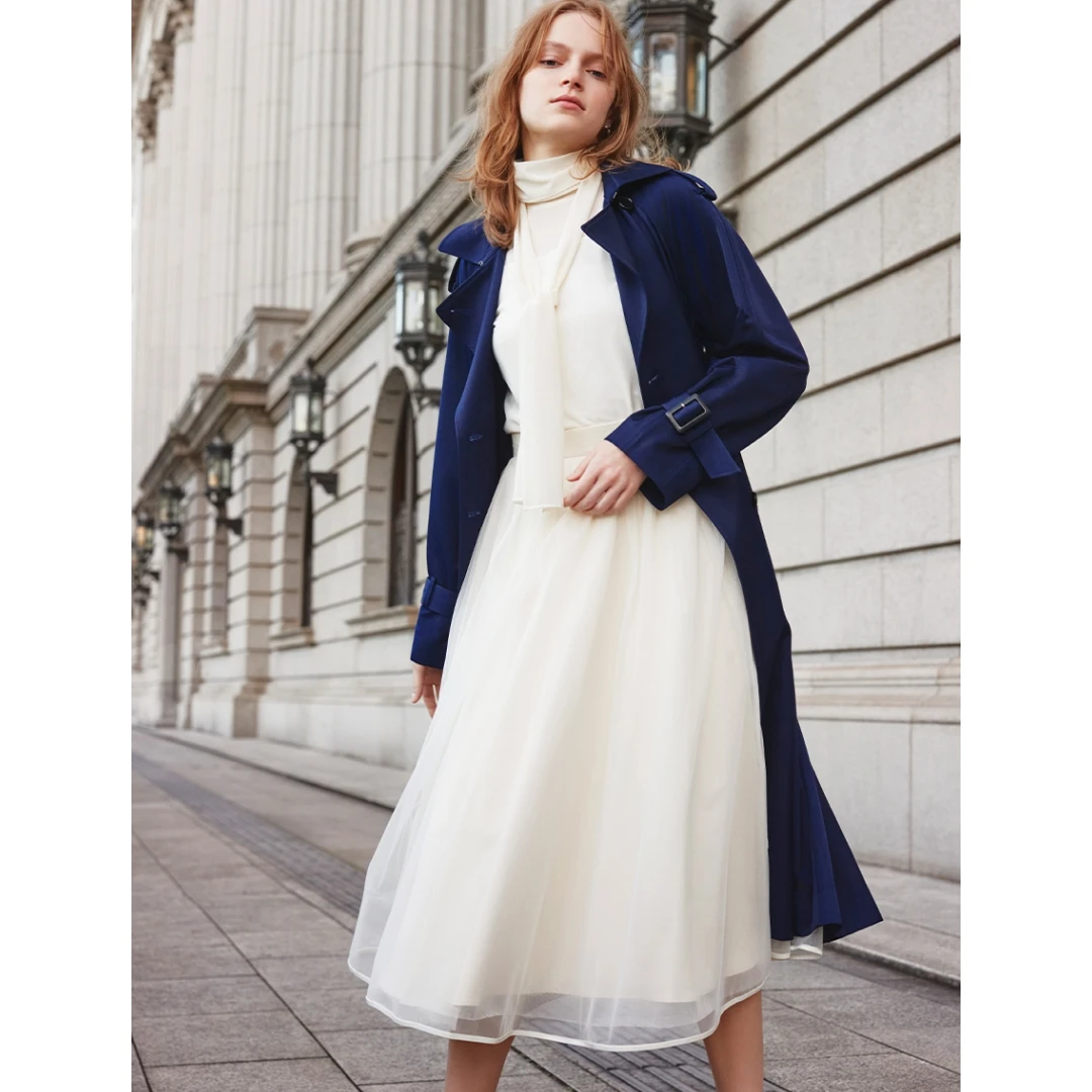 【胖虎家】春季新款 C 百搭中高腰半裙薄纱褶皱时尚气质半身裙