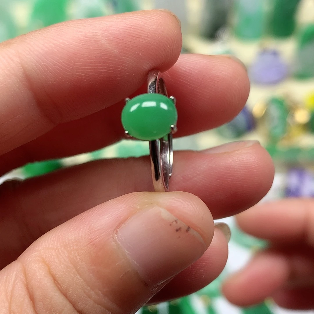 翡翠银S925镶嵌吊坠(不含链)