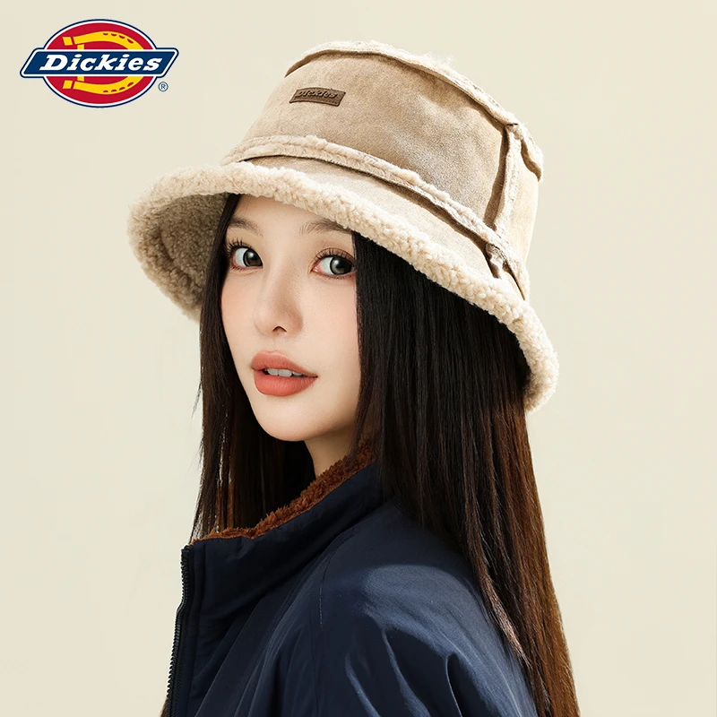 Dickies渔夫帽女秋冬帽子百搭韩版保暖大檐2025防风防寒显脸小女