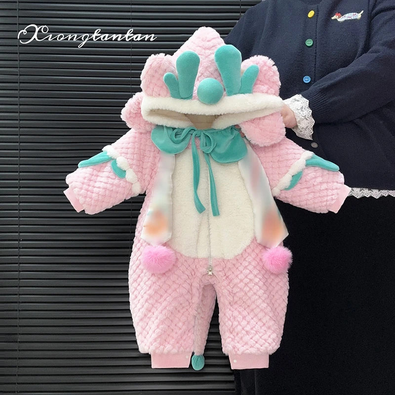 宝宝冬天衣服超萌婴儿服冬款外出服可爱洋气婴幼儿加绒加