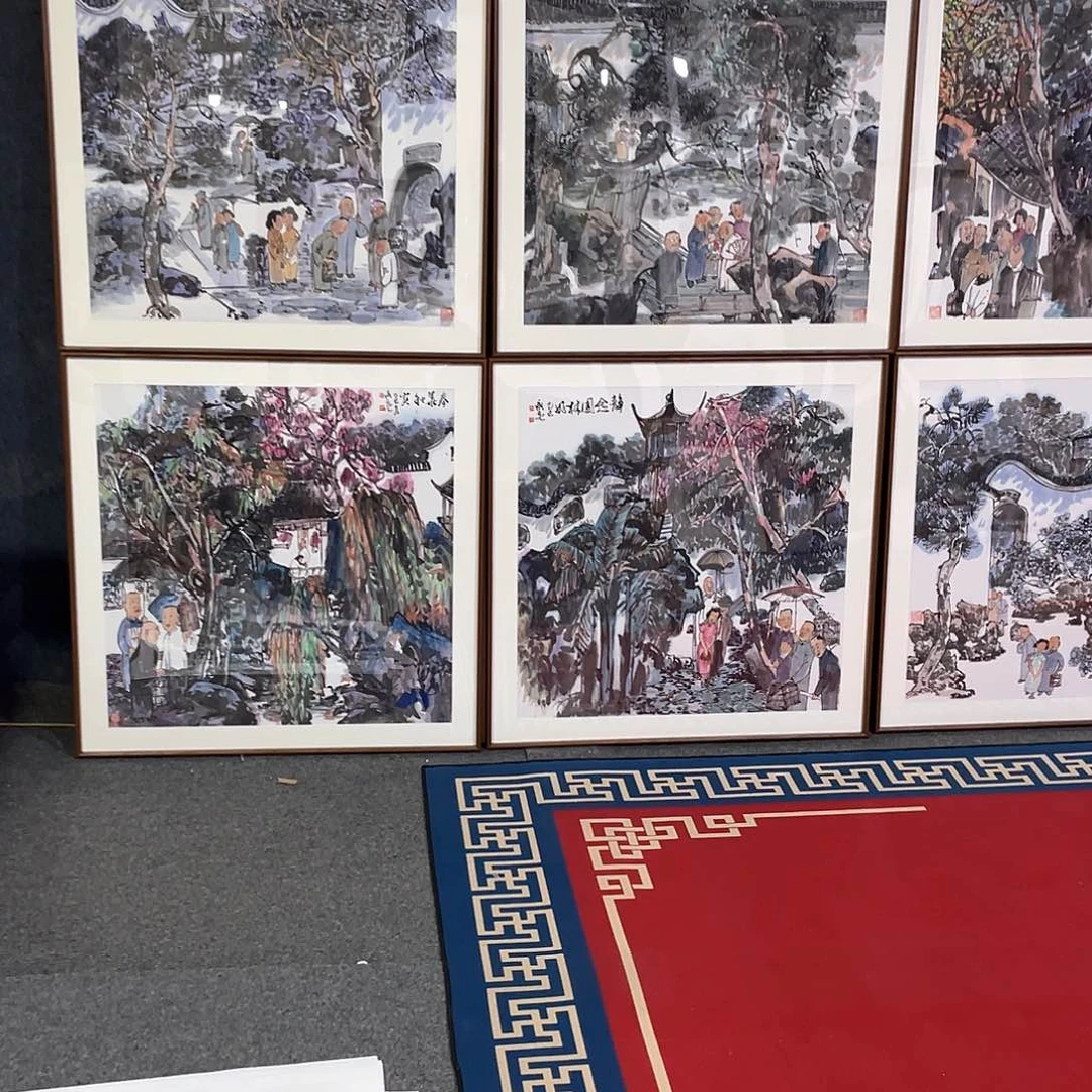 吴***亲国画手绘画作品带框