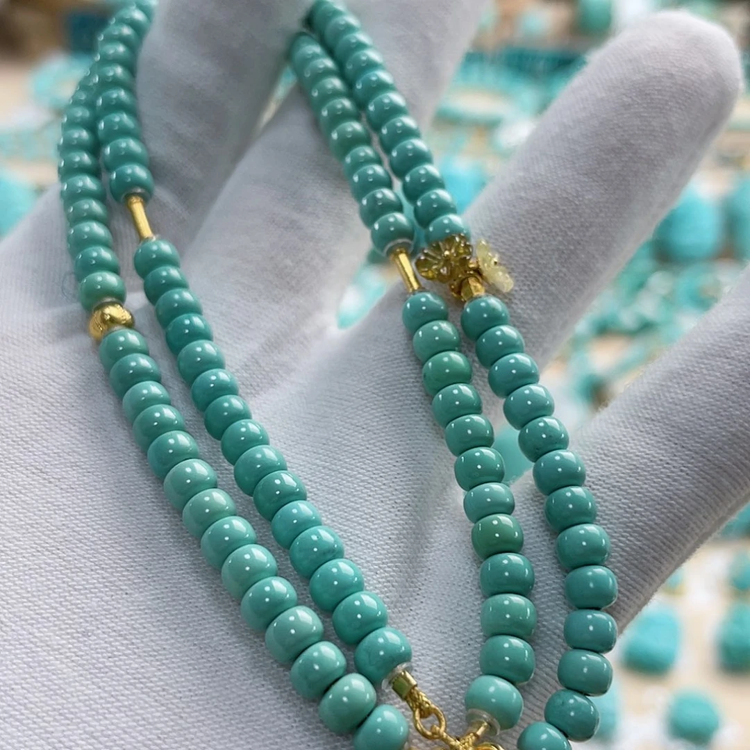 绿松石珠宝奇石18K金镶嵌