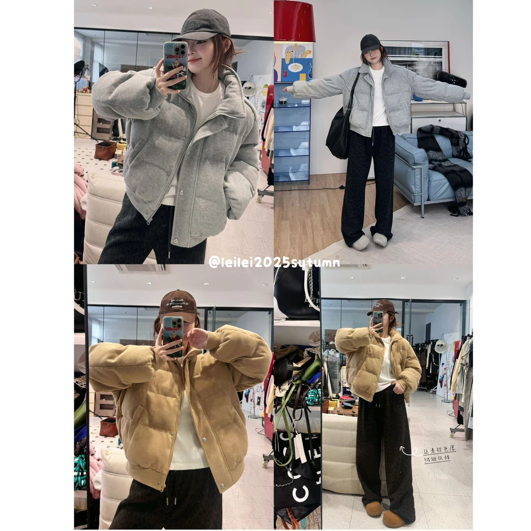 晶咕【肯豆出街】冬季立领廓形面包外套百搭时尚短款