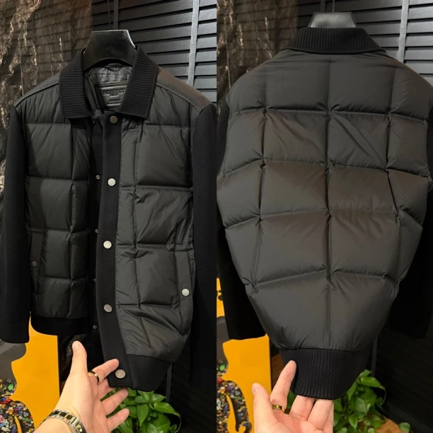2578男士冬季轻奢风立领白鸭绒轻薄保暖商务休闲羽绒服