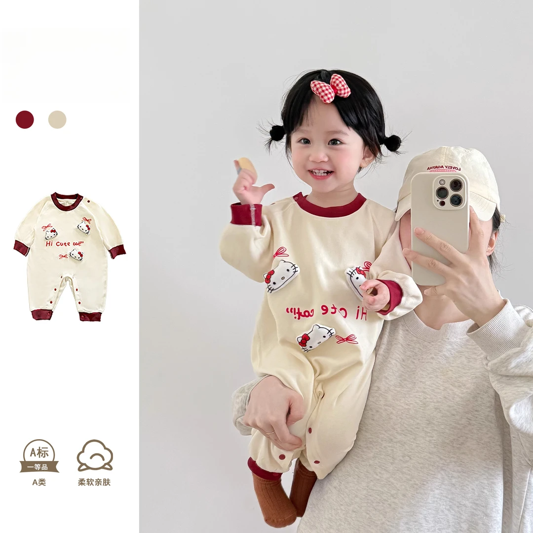 女宝秋装可爱长袖连体衣婴儿秋季衣服洋气哈衣早秋超萌宝宝外出服