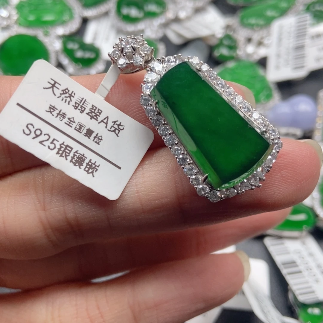 翡翠银S925镶嵌颈饰