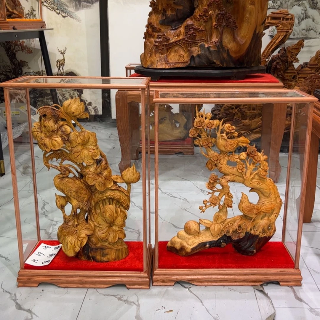 玊***柏木（崖柏）崖柏花鸟意境