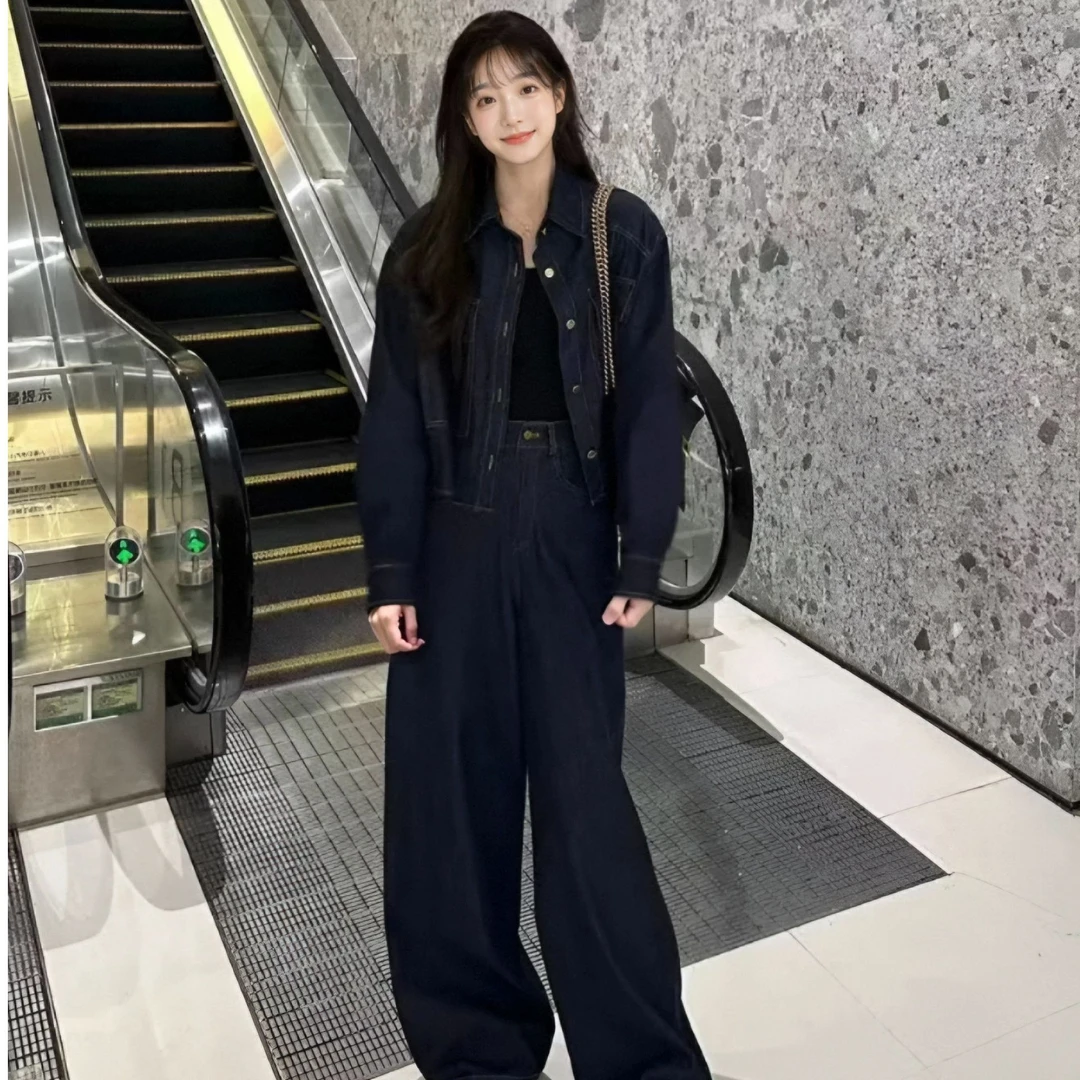 春季新款牛仔外套+长裤套装女2025时尚气质套装女装潮ins风10114