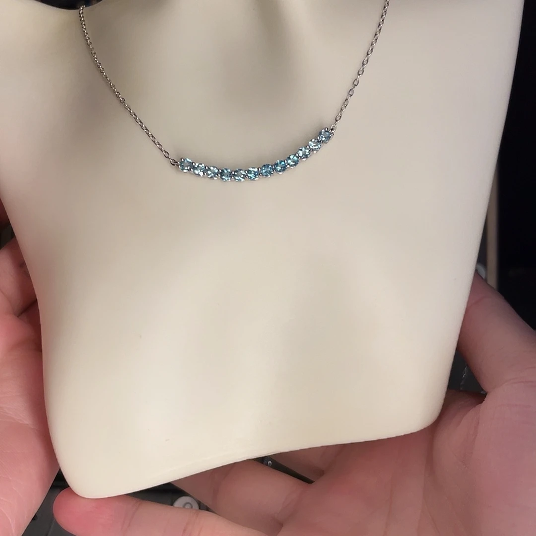 项链磷灰石银S925镶嵌