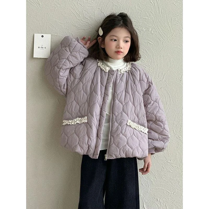 12岁女童服女童超好看花边服外套秋冬季2025新款中大儿童加厚