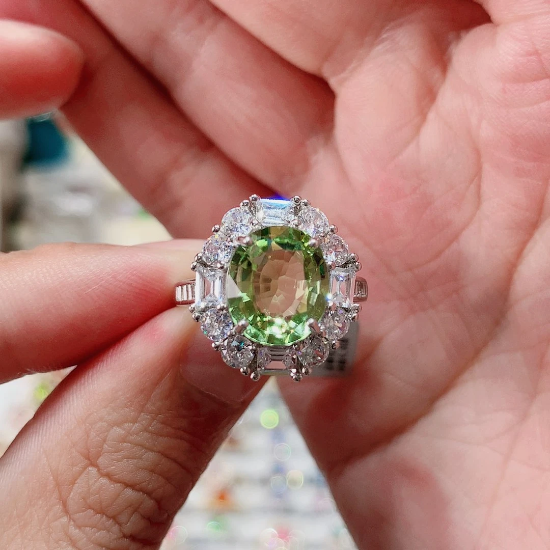 碧玺戒指戒指银S925镶嵌