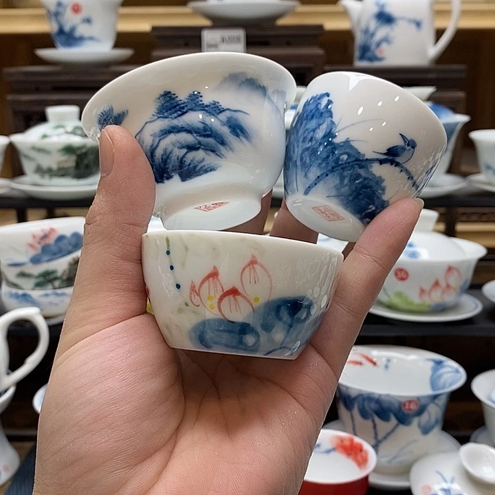 手绘微瑕主人杯3只