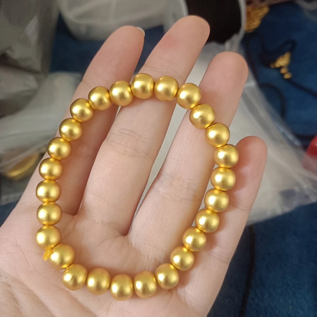 合金手链 古法卡8珠珠手链霸气款男女同款磨砂0936