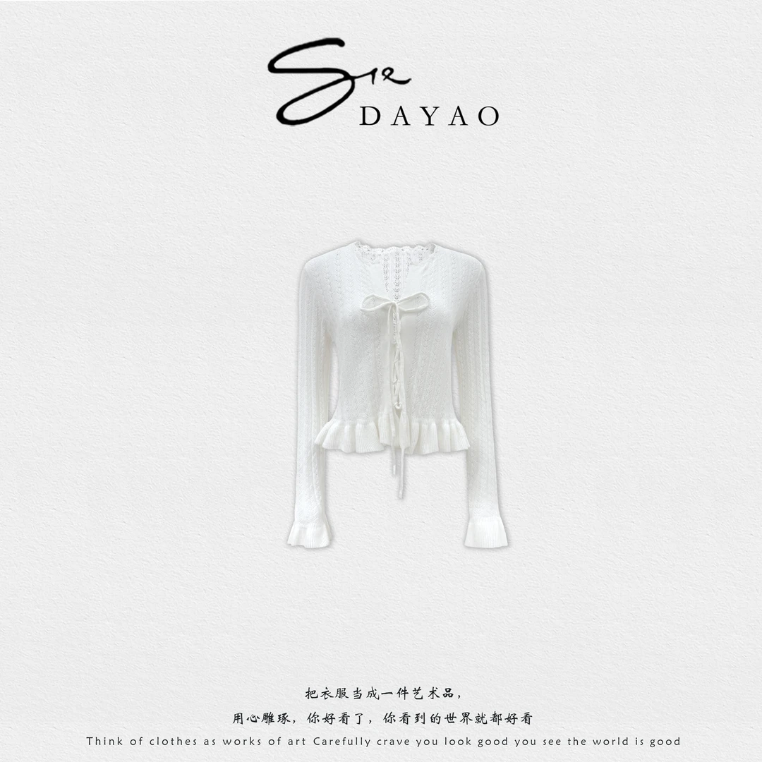 「DAYAO」25s毛针织衫针织秋季上衣时尚打底圆领喇叭衬衫WYA258270