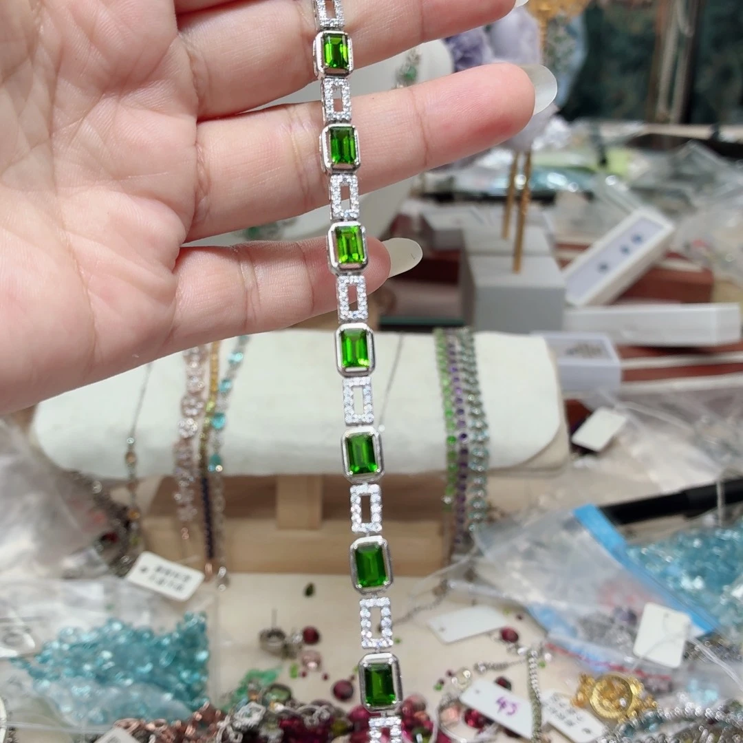 *****手链银S925镶嵌透辉石