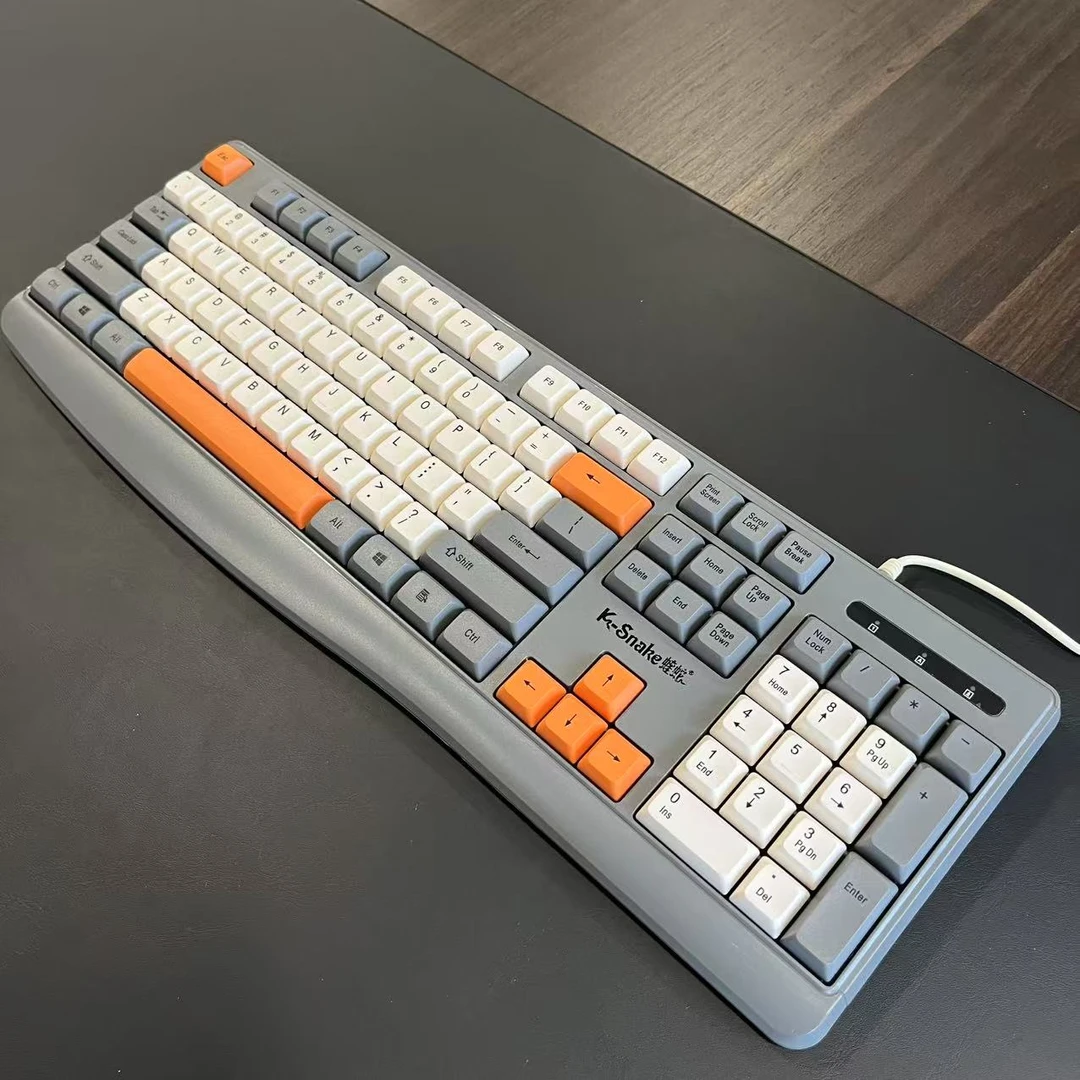 蝰蛇KM有线键盘鼠标台式笔记本电脑通用办公商务时尚拼色静音