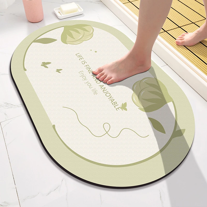 小清新硅藻泥卫生间门口地垫浴室防滑速干吸水脚垫子厨房厕所地垫