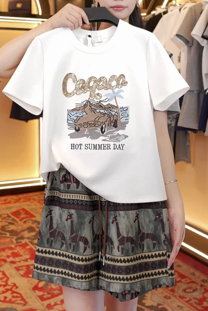 编码03 WMA-A290<减龄系列>丨<热夏天>宽松版夏季T恤短裤休闲套装