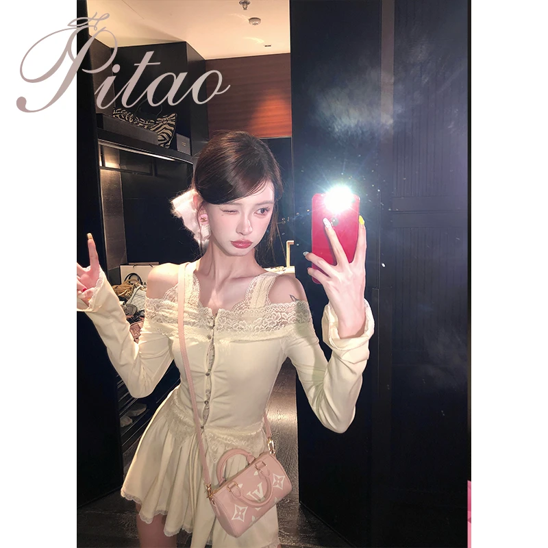 杜屁屁桃PITAO原创【绵绵物语】设计感时尚气质性感上衣+裙裤法式