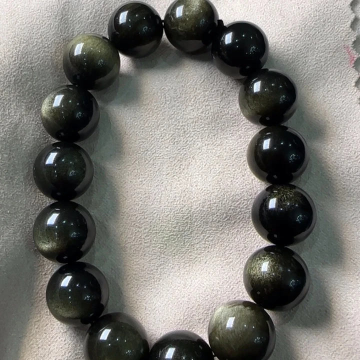 黑曜岩未镶嵌手链黑曜石