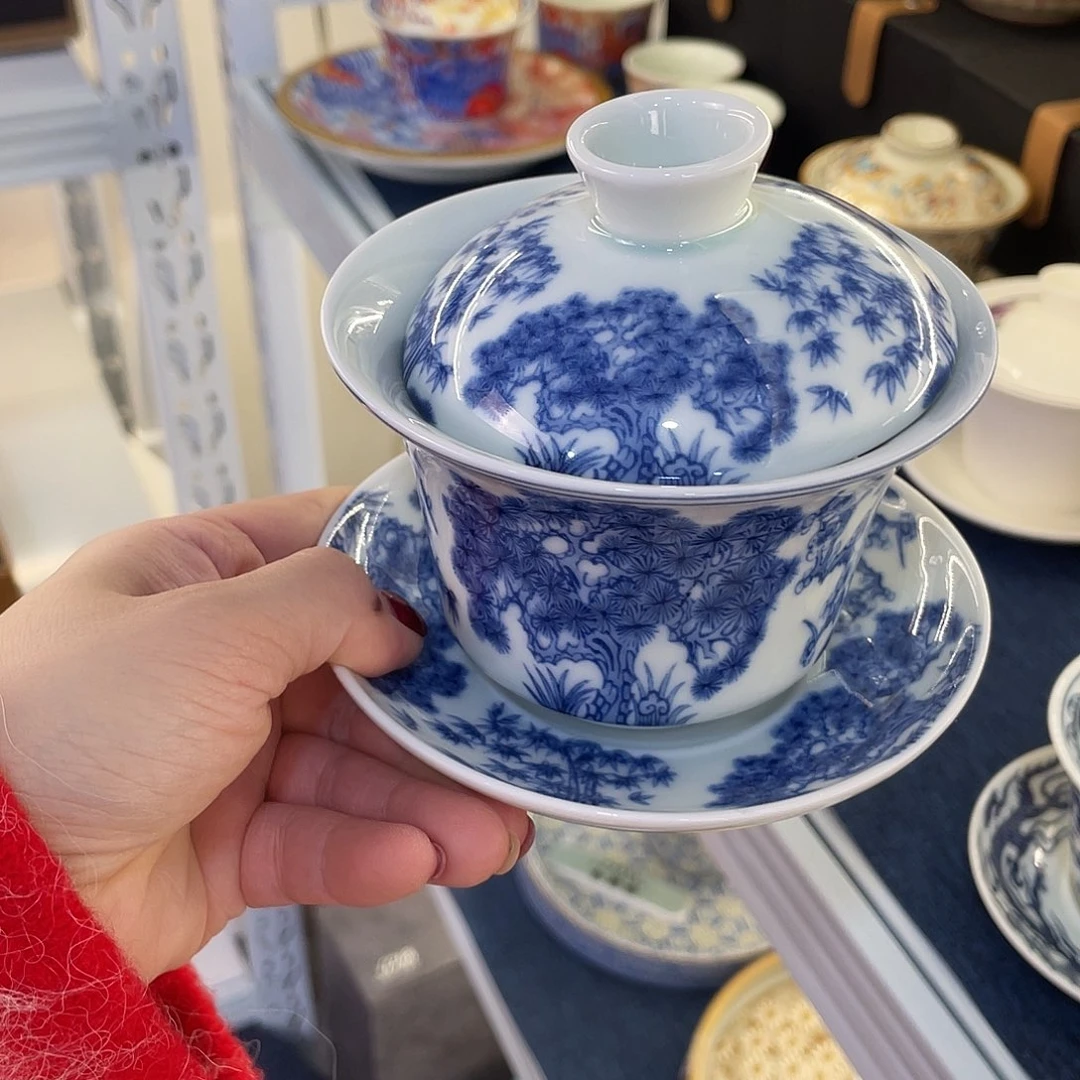 陶景德陶瓷盖碗茶具