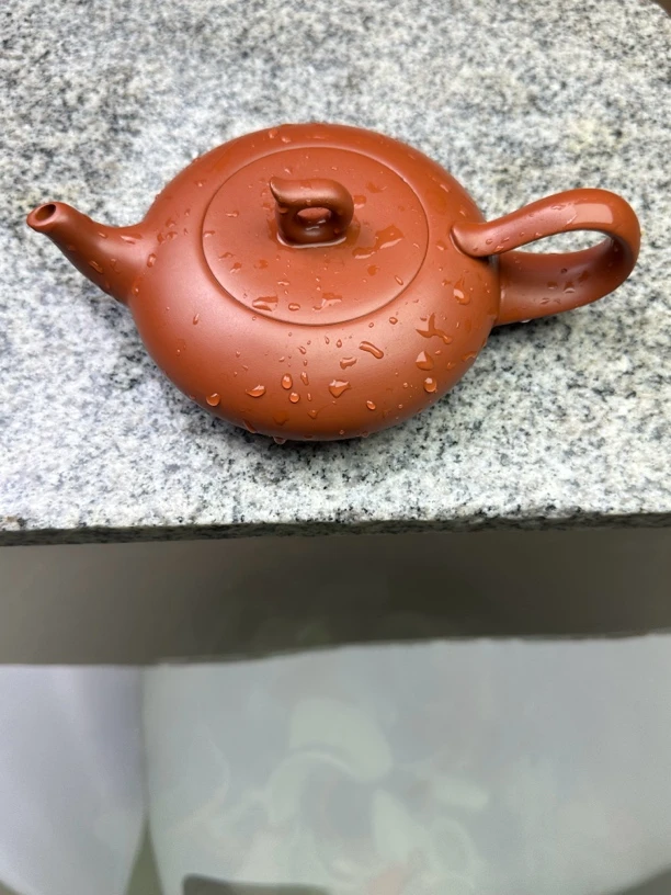 原矿朱泥大红袍扁壶