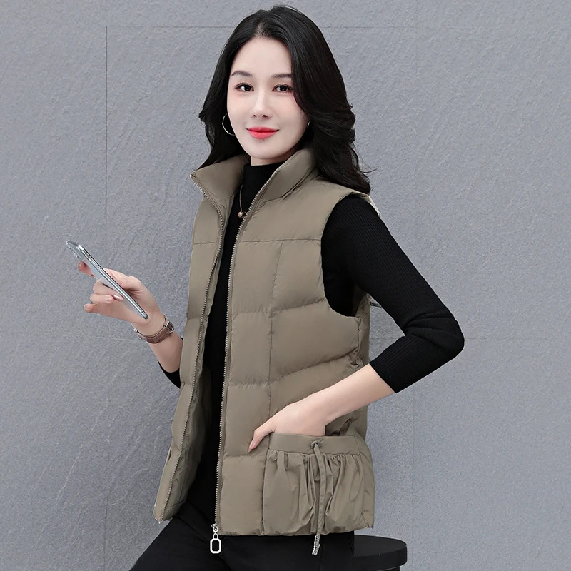 中年妈妈装立领马甲女秋冬休闲洋气减龄无袖坎肩马夹外套