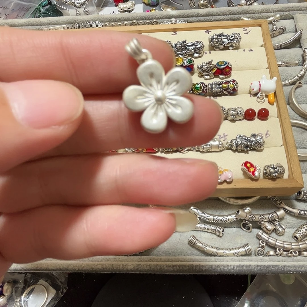 吊坠足银珐琅樱花吊坠