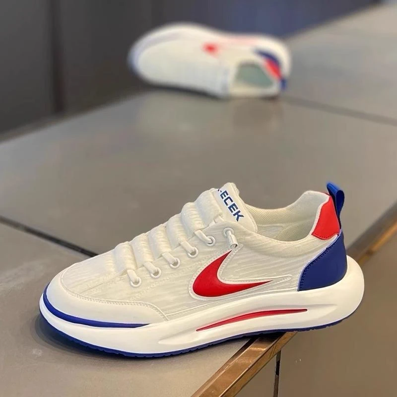 潮牌男鞋夏季款透气冰丝网面小白板鞋男休闲运动跑步鞋轻便阿甘鞋