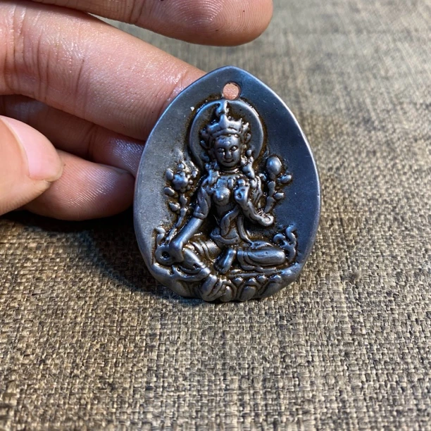 精工绿度母挂牌天铁挂件