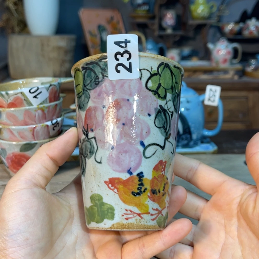 壶素浅陶瓷手工手绘