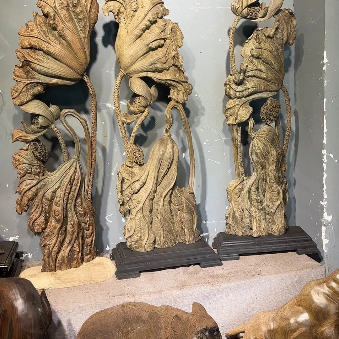 金丝楠金丝楠雕刻荷花2800一个