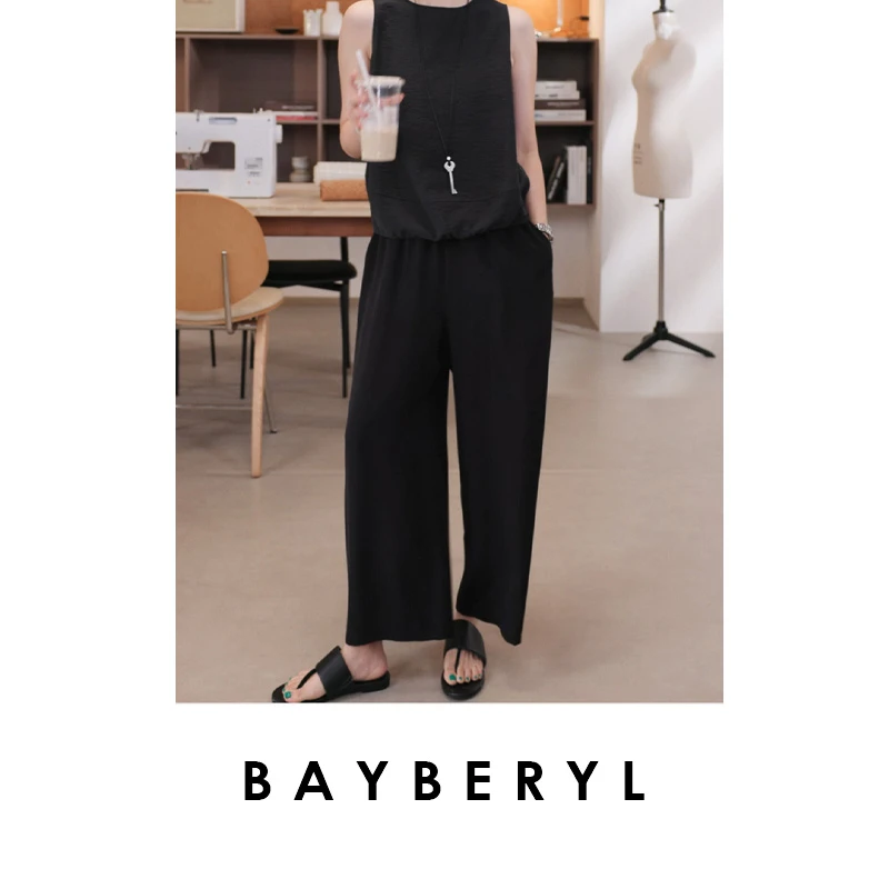 BAYBERYL老贝酒心裤*真S垂滑黑红松紧时尚休闲裤XXK5F1808-6/25