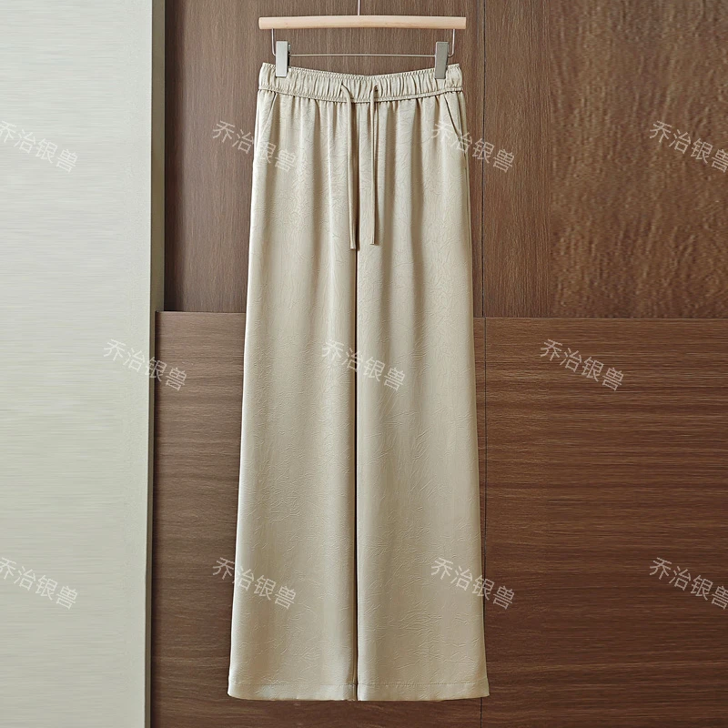 【桑蚕丝直筒裤】夏季新款必备神裤高腰窄版直筒裤百搭款022