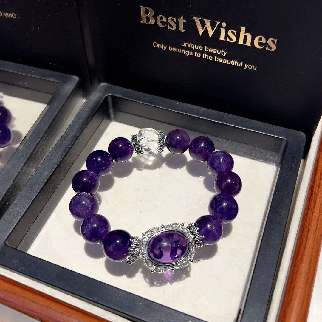 【紫色魔盒】天然乌拉圭紫水晶手串送礼520送女生节日饰品紫水晶
