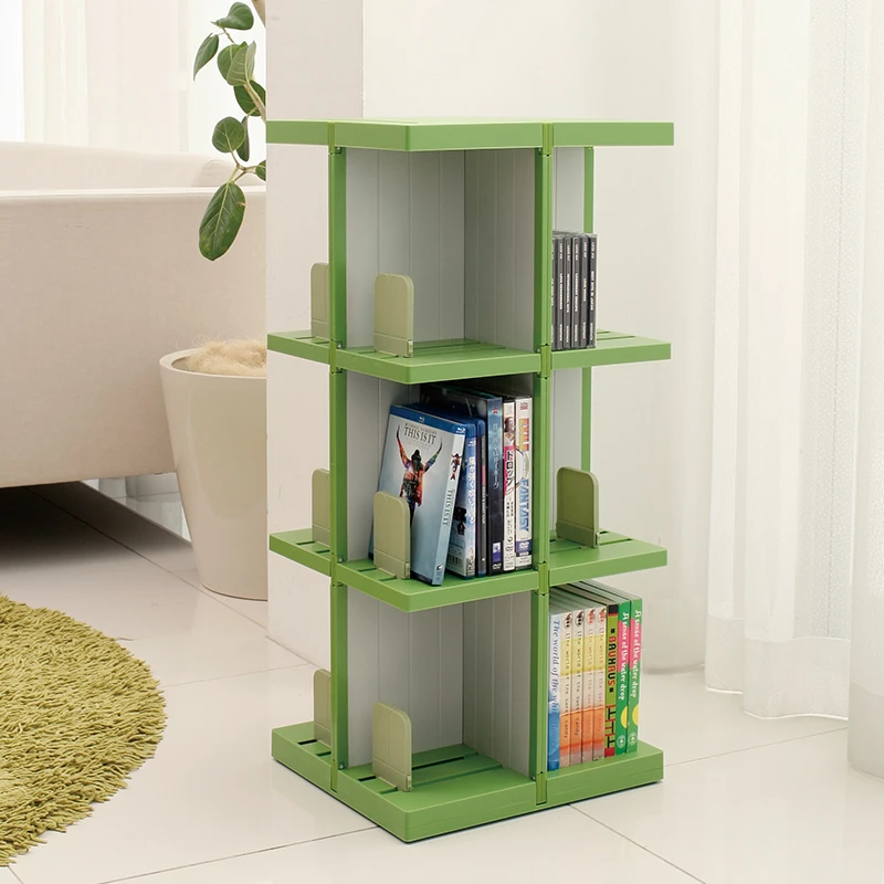 日本进口家用落地免打孔旋转日式多层书架置物架书柜创意隔板儿童