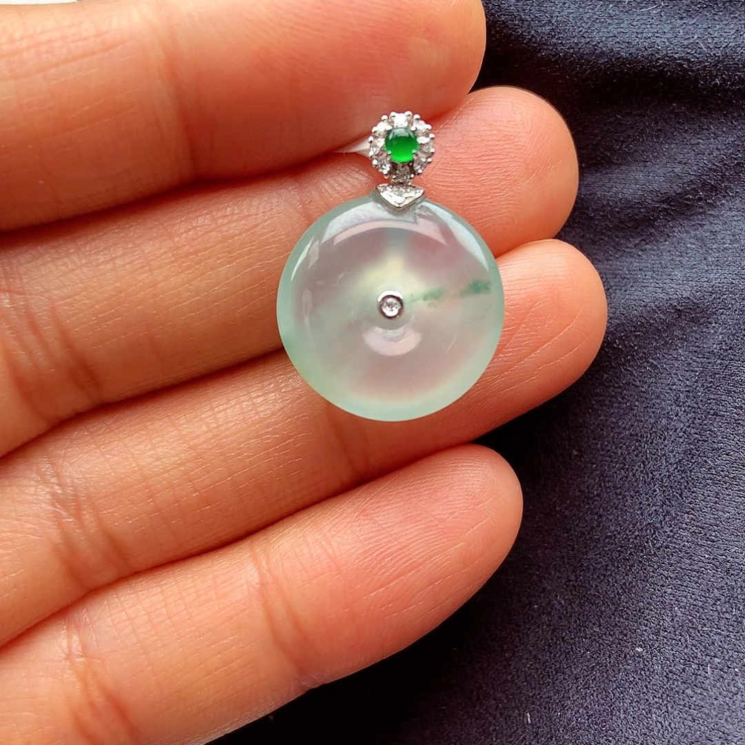 翡翠颈饰18K金镶嵌上新