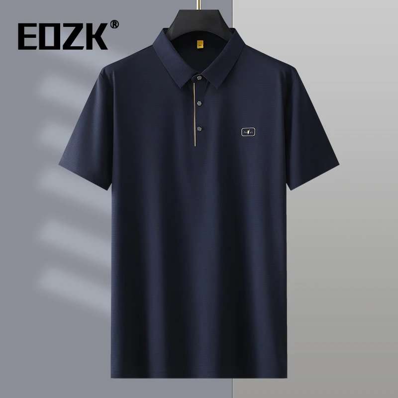 Eozk加肥加大码t恤男短袖夏季翻领休闲polo衫胖子冰丝薄款半袖T恤