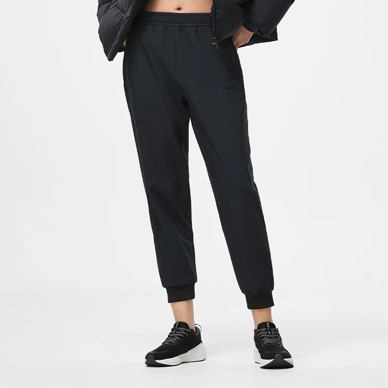 李宁女子健身系列时尚潮流休闲百搭宽松舒适运动长裤AYKT652-1