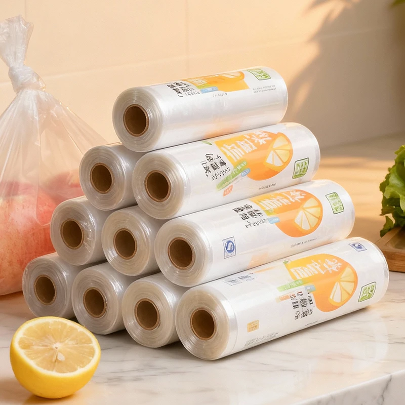 食品级保鲜袋家用冰箱背心式食品袋塑料包装袋大号手提冷藏冷冻袋