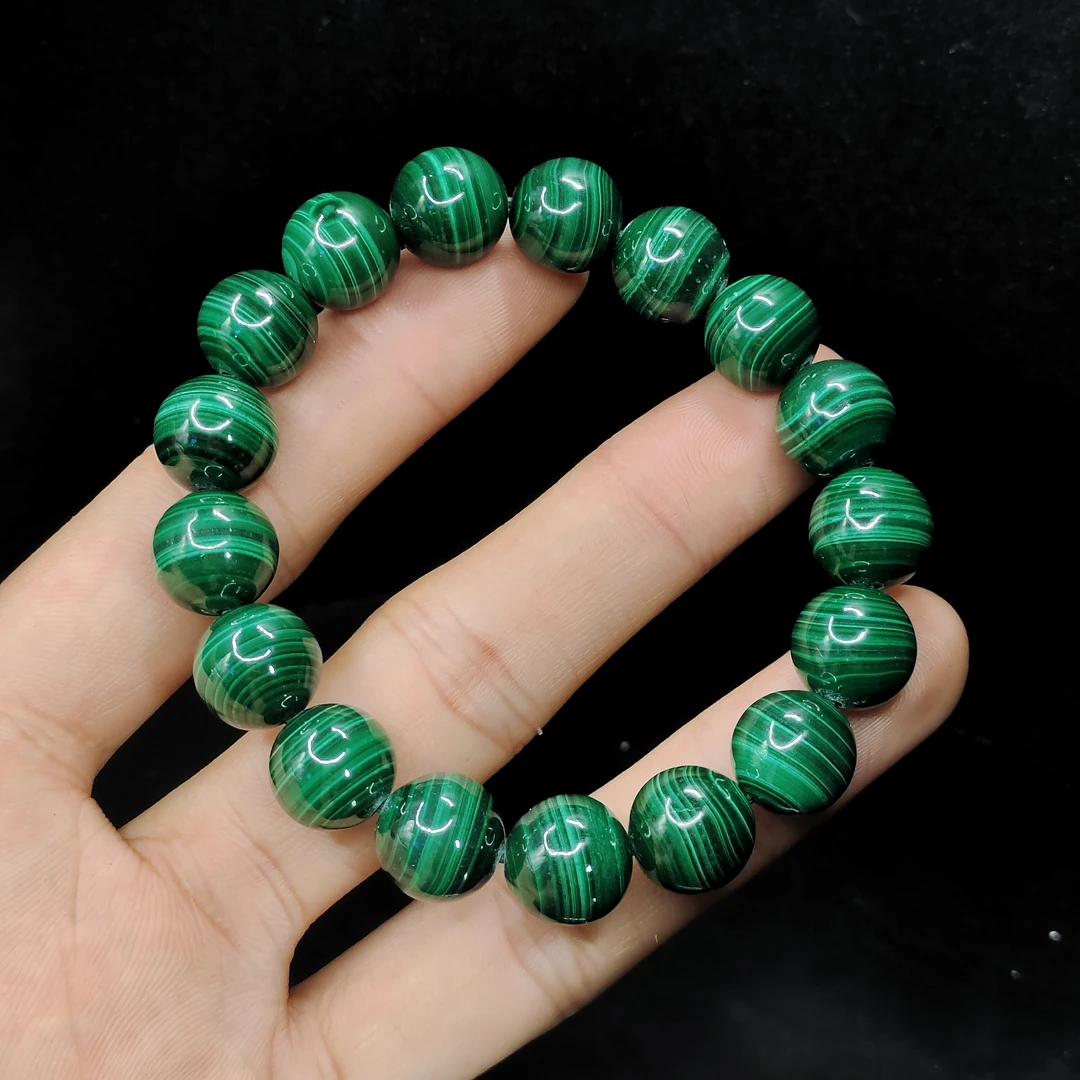 【老三珠宝】孔雀石单圈手串ST3【多样性发其一】约10mm+