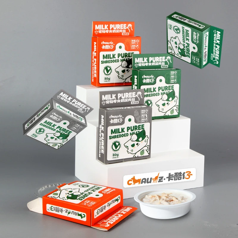 宠物通用零食湿粮罐头猫狗适用牛奶肉丝酸奶味含鸭肉狗绳牵引绳