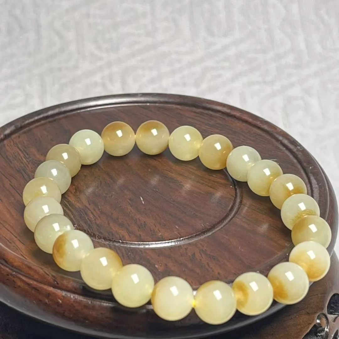 天然和田玉糖白手串