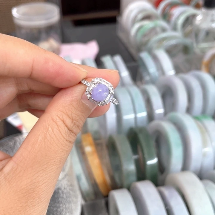 未镶嵌戒指翡翠紫罗兰戒指