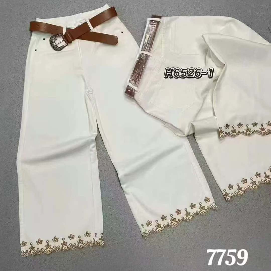 新款百搭九分国风牛仔裤7759（断码清仓）