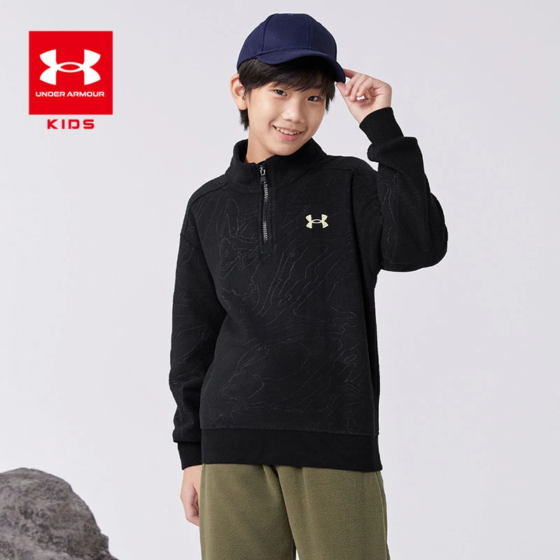 加绒长袖Under Armour/安德玛儿童秋保暖加厚卫衣舒适亲肤T恤3322
