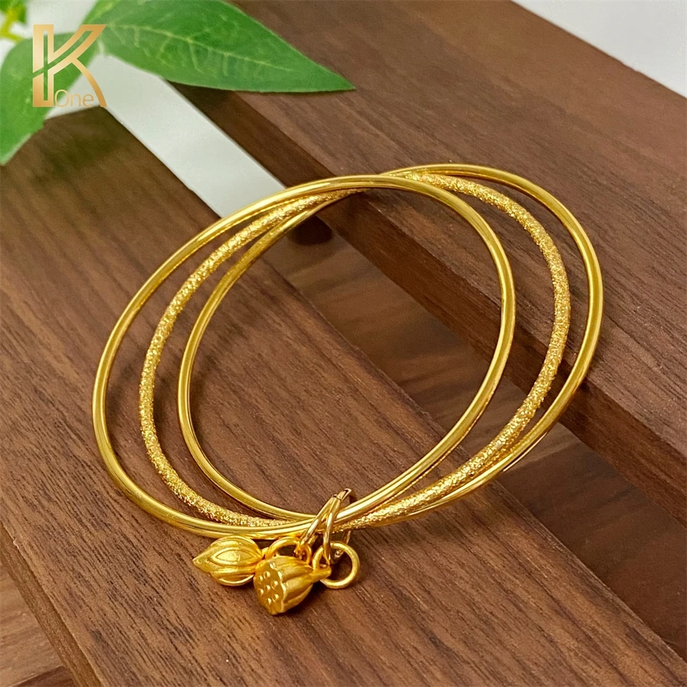 K.ONE【三生三世手镯】古法手工錾刻实心镯子不掉色百搭/赠礼盒