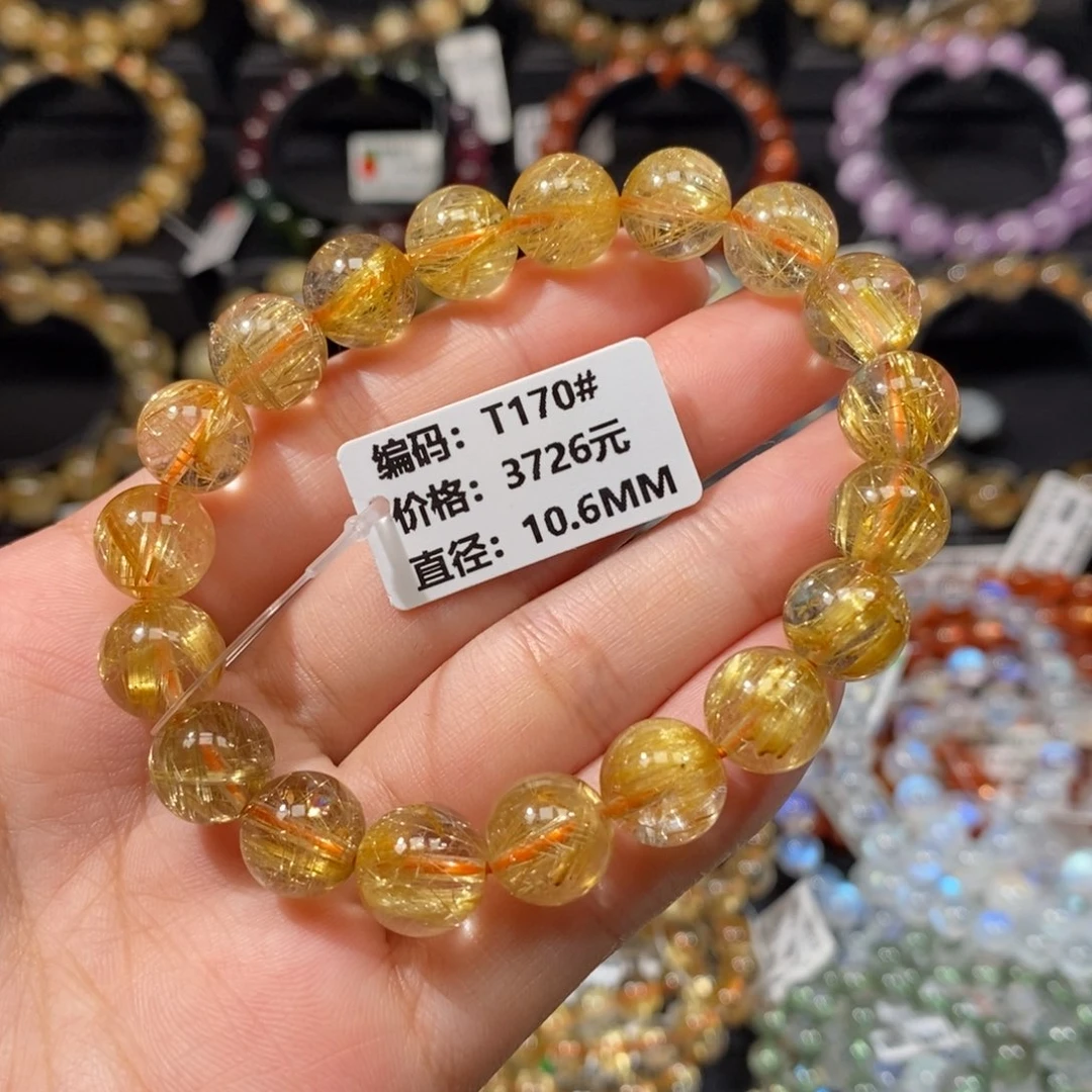 未镶嵌发晶手链T170#. 10.6mm